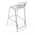 OVIALA - Lot de 4 chaises hautes en aluminium gris - Soho - vignette