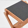 OVIALA - Lot de 2 chaises pliantes en bois d'eucalyptus et textilène noir - Sete - vignette