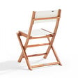 OVIALA - Lot de 2 chaises pliantes en bois d'eucalyptus et textilène blanc - Sete - vignette