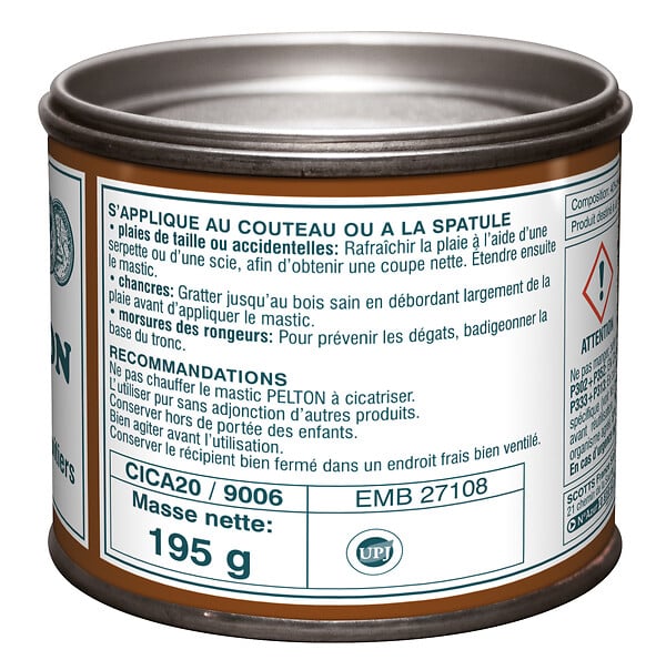 PELTON - Mastic cicatrisant arbres - Pâte transparente - 195g - large