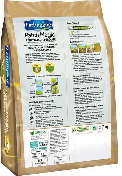 FERTILIGEN - Patch magic pelouse réparation gazon - 7kg - 30m² - large
