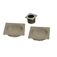 LINEA - Kit poignees cuvette carree a encastrer bdc zamak nickele - vignette