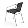OVIALA - Chaise de jardin aluminium et résine gris noir - Saint Germain - vignette