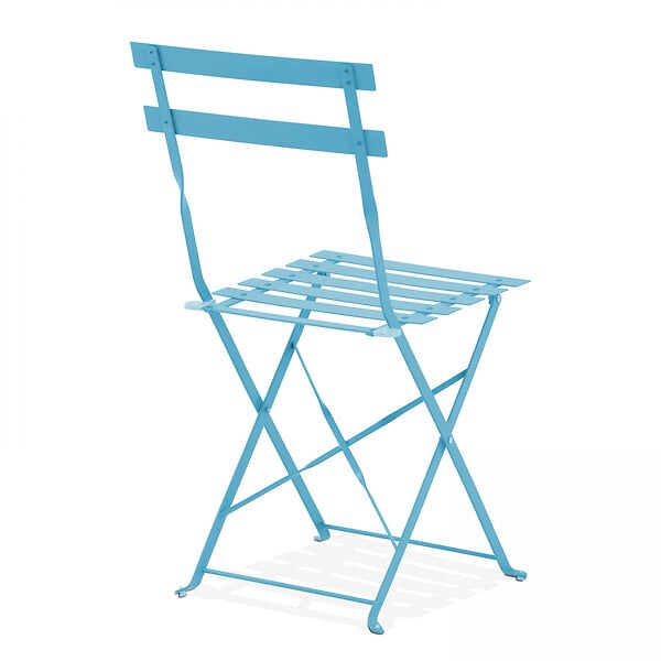 OVIALA - Lot de 2 chaises pliantes en acier bleues - Rome - large