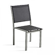 OVIALA - Lot de 2 chaises de jardin en aluminium et textilène gris - Ajaccio - vignette