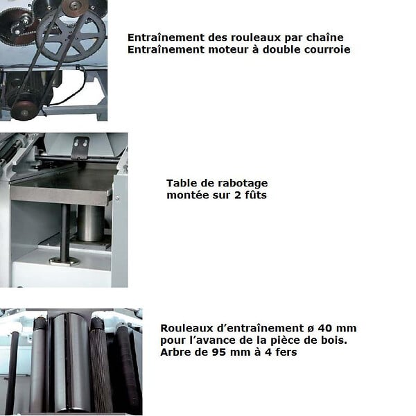 LEMAN - Dégauchisseuse Raboteuse Tri l:310mm 2200W RAD310T Leman - large