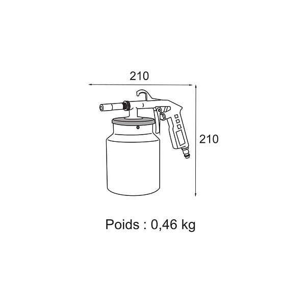 LACME - Pistolet de sablage à  godet pneumatique 1L calibre sable 0,1-0,2 Lacme - large