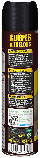 KB HOME DEFENSE - Insecticide aérosol anti-guêpes et frelons - 400ml - large