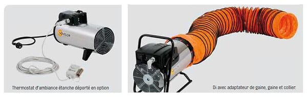 SOVELOR - Chauffage mobile électrique inox 3000W  SOVELOR D3I monophasé - large