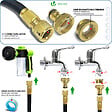 VOUNOT - Tuyau d’Arrosage Extensible 30m avec Récipient Savon et accessoires noir - vignette