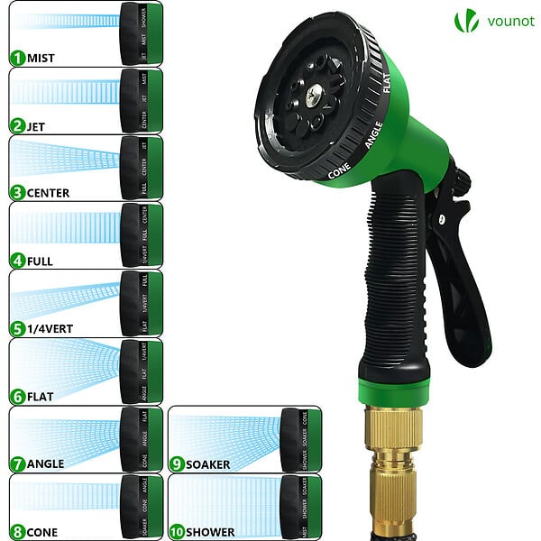 VOUNOT - Tuyau d’Arrosage Extensible 15m Renforce avec Accessoires noir - large
