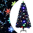 VIDAXL - vidaXL Sapin de Noël et flocons de neige LED Noir 120 cm Fibre optique - vignette