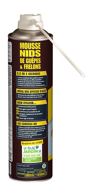 KB HOME DEFENSE - Mousse insecticide guêpes frelons - Aérosol 500ml - 3m - large
