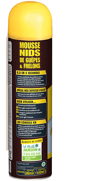 KB HOME DEFENSE - Mousse insecticide guêpes frelons - Aérosol 500ml - 3m - large