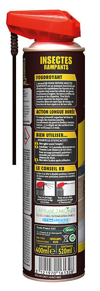 KB HOME DEFENSE - Insecticide Aérosol Insectes rampants 400ml - Barrière - large