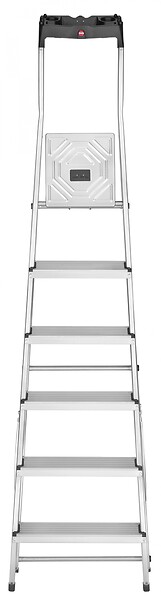 HAILO - Escabeau Hailo L60 sécurisé pliable - 6 marches - 3.03m - en alu ultra léger - large
