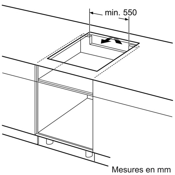BOSCH - table de cuisson à induction 60cm 3 feux noir - PIJ611BB5E - large