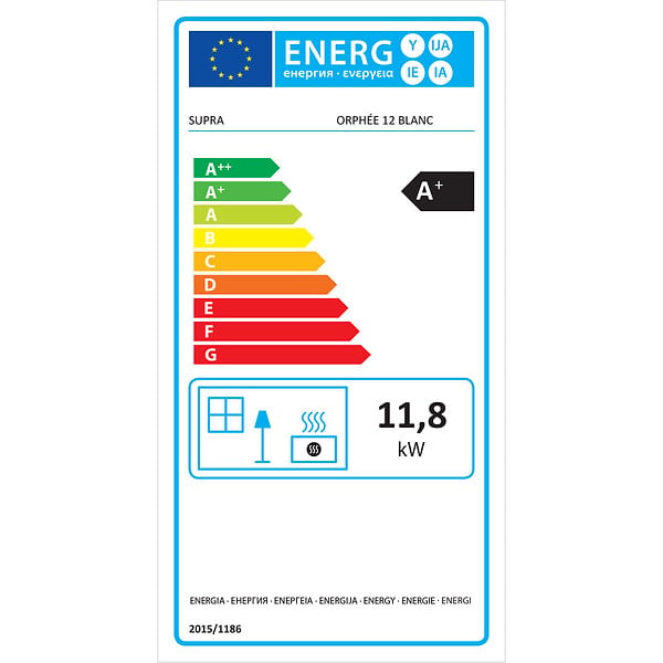SUPRA - poêle à granulés de bois 11.9kw noir - orphee 12 noir - large