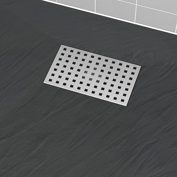 AURLANE - Grille perforée en inox pour receveur - 20.15x12.3x0.55cm - ROCK 2 GRID DRILL - large