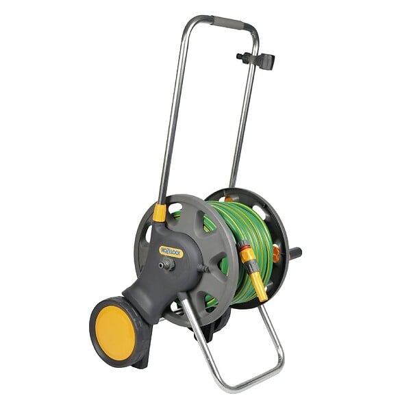 HOZELOCK - Dévidoir chariot nu en plastique pour tuyau d'arrosage capacité 50m - large