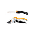 FISKARS - Pack FISKARS Sécateur à lame franche - Power Lever - P751 - 24mm - Scie de jardin SW16 - Solid - 12cm - vignette