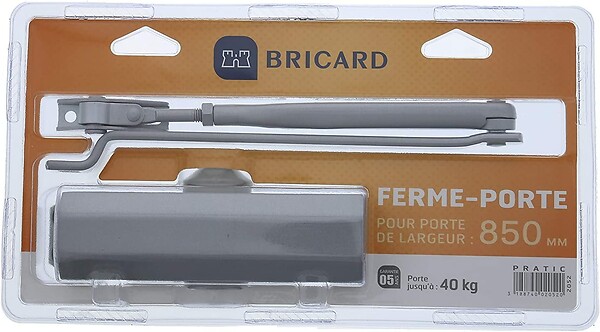 BRICARD - Ferme-porte BRICARD hydraulique force 4 coupe-feu Argent - large