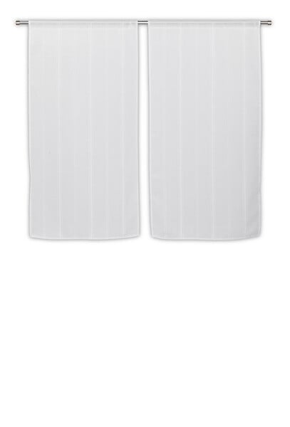 JBY - Vitrages polyester Natchik - Blanc - L.60xl.120cm - large