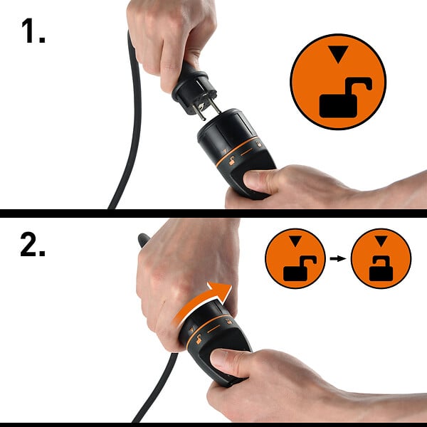 ELECTRALINE - Prolongateur Electrolock - Jardin - 40m - Orange et noir - large