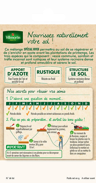 VILMORIN - Mélange de graines d'hiver Bio - Mélange Hiver - 3.2 kg - large