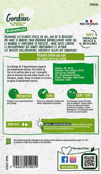 GONDIAN - Mélange Plantes Utiles au sol - Spécial Potager Gondian - large