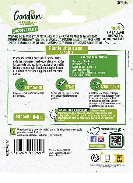 GONDIAN - Phacélie Gondian - Engrais vert - 0,5 kg - large