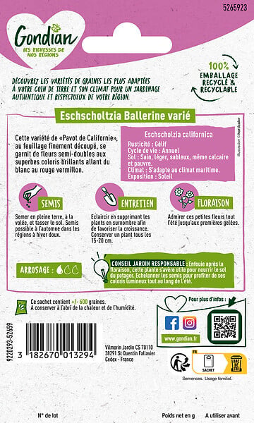 GONDIAN - Eschscholtzia de Californie Ballerine Varié Gondian - large