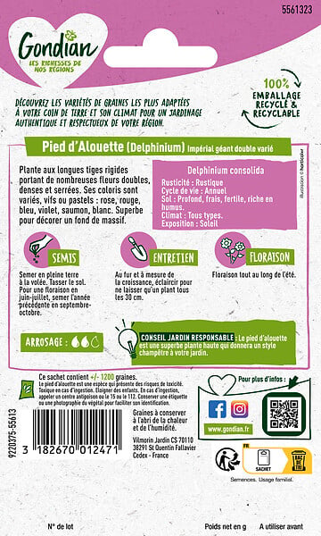GONDIAN - Graines de Pied d'Alouette Impérial Géant Double - 100cm - large
