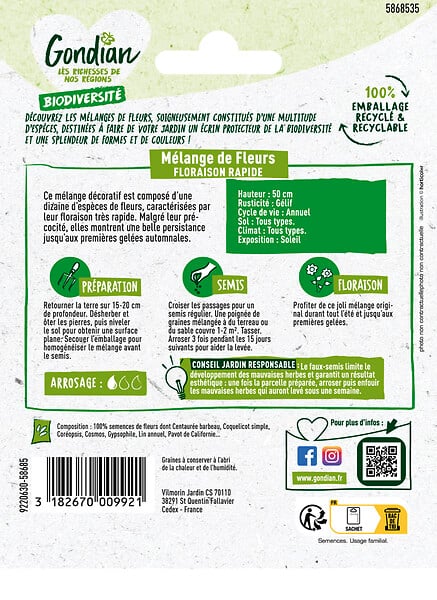 GONDIAN - Mélange de fleurs Floraison Rapide Gondian - large