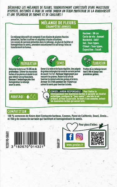 GONDIAN - Mélange de fleurs Coin de Prairie - 6 kg - 30m² - large