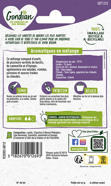 GONDIAN - Assortiment Aromatiques en Mélange Gondian - large
