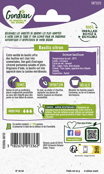 GONDIAN - Basilic Citron Gondian - large