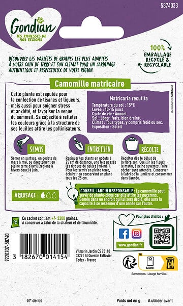 GONDIAN - Graines de Camomille Ordinaire - Sachet 0.5 kg - large