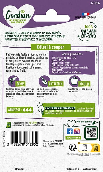 GONDIAN - Graines de Céleri à Couper - Gondian - 1.5g - large