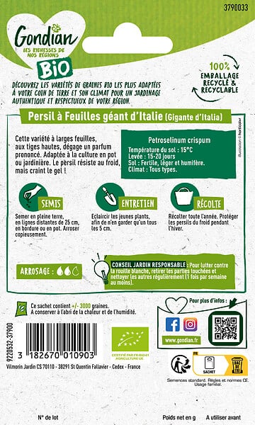 GONDIAN - Persil à feuilles Gigante d'Italia Géant d Italie Bio Gondian - large