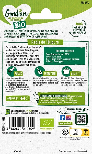 GONDIAN - Radis de 18 Jours Bio Gondian - large