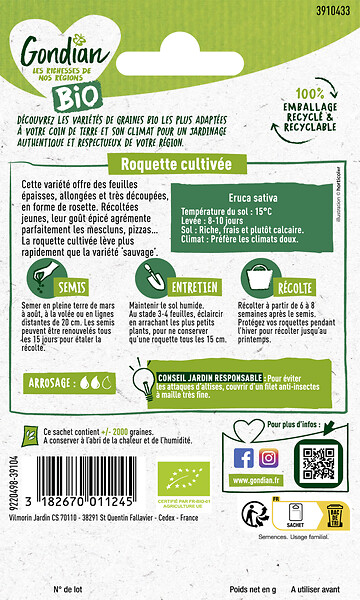 GONDIAN - Roquette Cultivée Bio Gondian - large