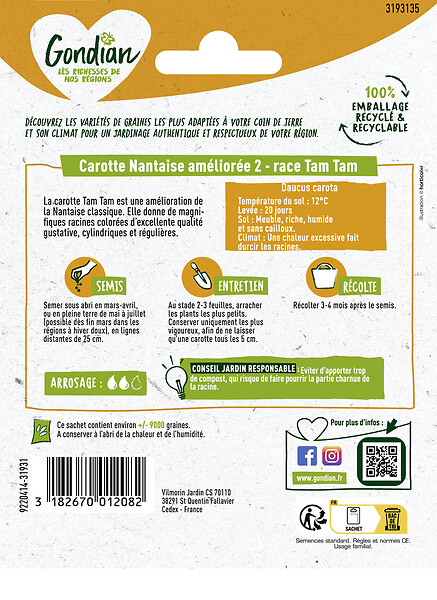 GONDIAN - Carotte Nantaise Améliorée 3 race Tam Tam Gondian - large