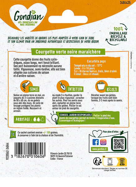 GONDIAN - Courgette Verte Noire Maraîchère Gondian - large