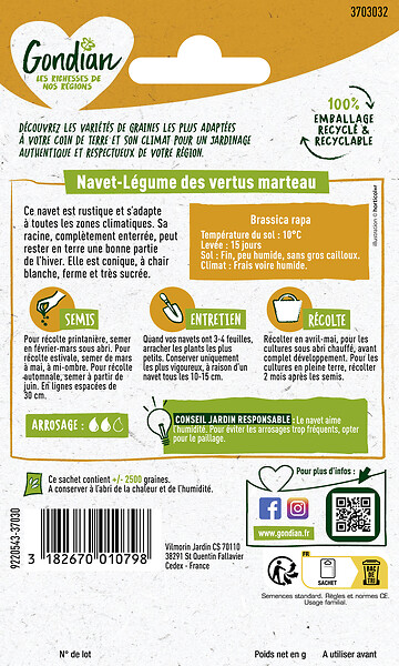 GONDIAN - Navet-Légume des Vertus Marteau Gondian - large