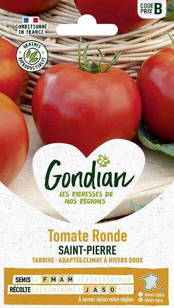 GONDIAN - Graines Tomate Saint-Pierre Gondian - Rouge - 140-180g - large