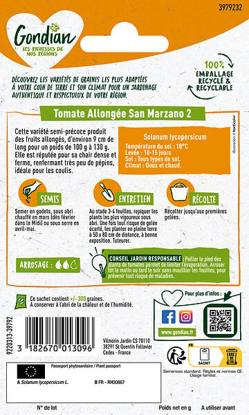 GONDIAN - Tomate San Marzano 2 Gondian - large