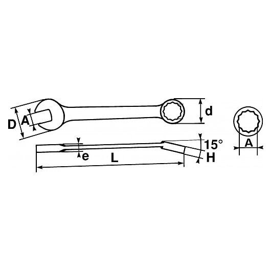 SAM OUTILLAGE - Clés mixtes courtes en mm - 12 mm - large