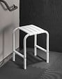 GODONNIER - Tabouret de jardin Godonnier - Aluminium époxy - Blanc - vignette