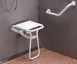 GODONNIER - Siège de Douche Escamotable Béquille Automatique Alu Blanc - vignette